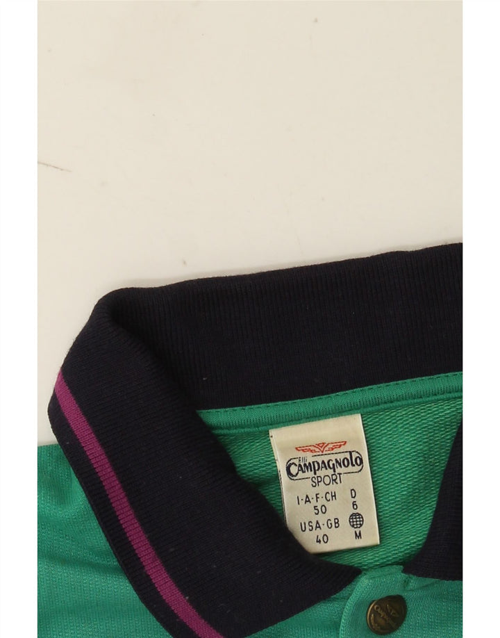 Campagnolo moletom masculino Jumper UK 40 bloco colorido turquesa médio