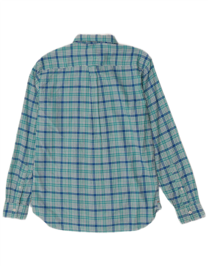 Camisa masculina Dockers médio turquesa xadrez algodão