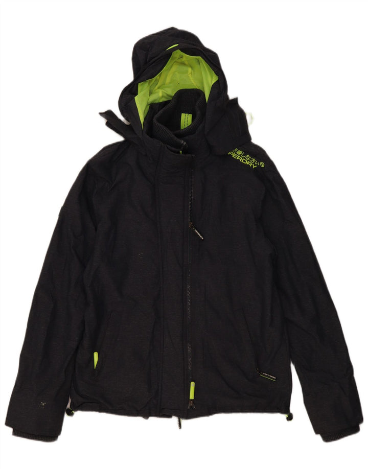 Jaqueta corta-vento feminina SUPERDRY com estampa gráfica UK 16 grande cinza