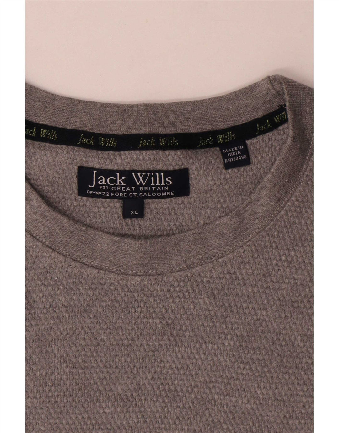 Camiseta masculina Jack Wills Top XL algodão cinza