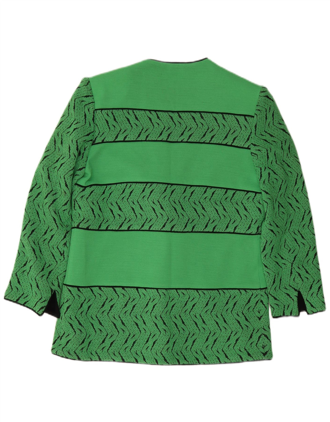 Jaqueta blazer feminina Pierre Cardin com 3 botões EU 44 XL verde geométrica lã