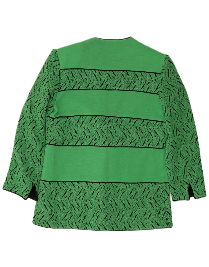 Jaqueta blazer feminina Pierre Cardin com 3 botões EU 44 XL verde geométrica lã