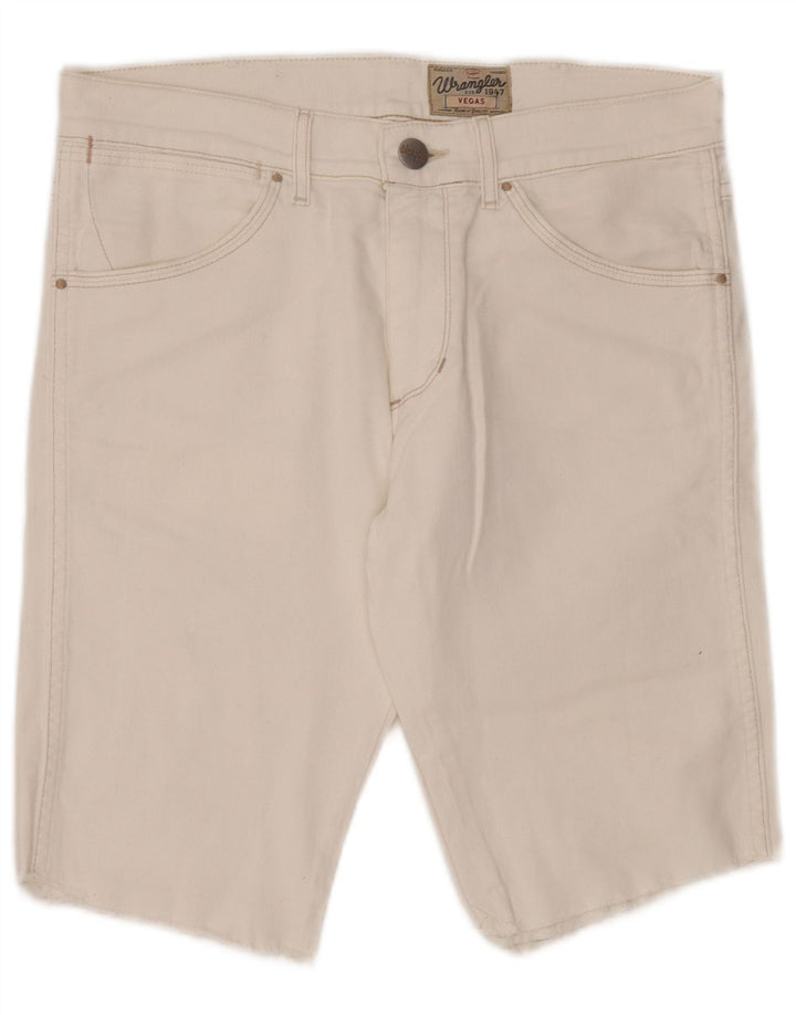 Wrangler Mens Vegas Denim Shorts W31 Médio Algodão Branco