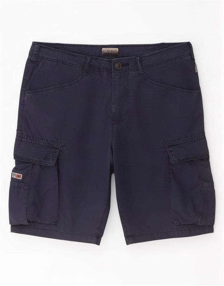 Shorts cargo masculino Napapijri médio W32 algodão azul marinho