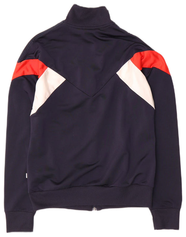 Adidas Womens Tracksuit Top Jacket UK 12 Médio Azul Marinho Colourblock
