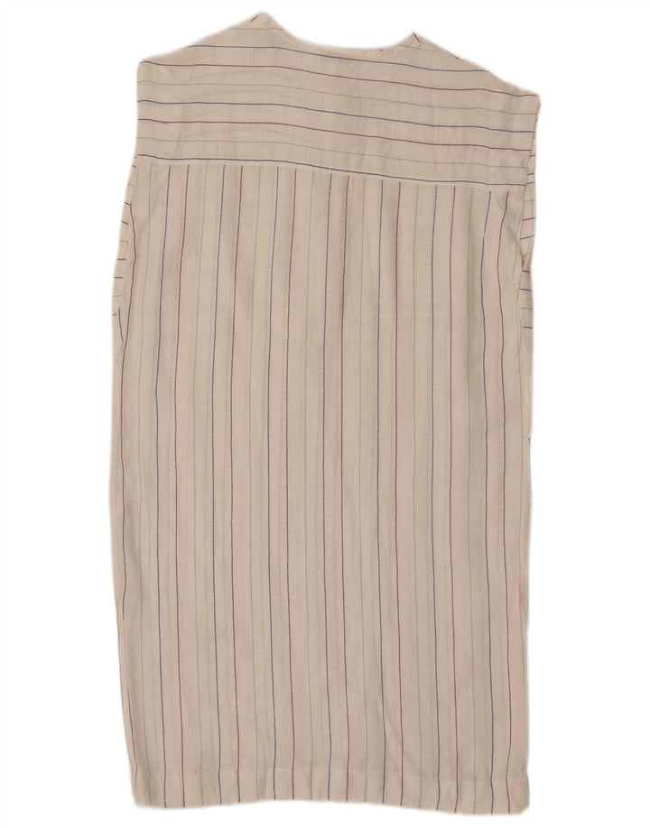 Vestido feminino vintage sem mangas IT 42 médio off white listrado