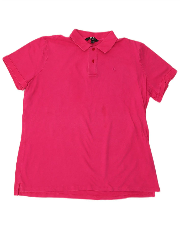 Polo feminino RALPH LAUREN Reino Unido 18 XL algodão rosa