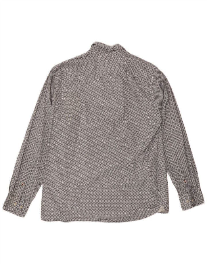 Camisa masculina TOMMY HILFIGER regular fit grande algodão manchado branco