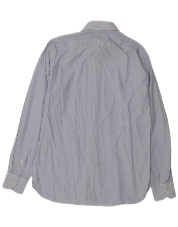 Camisa masculina Boggi Milano tamanho 38 15 1/2 algodão azul médio