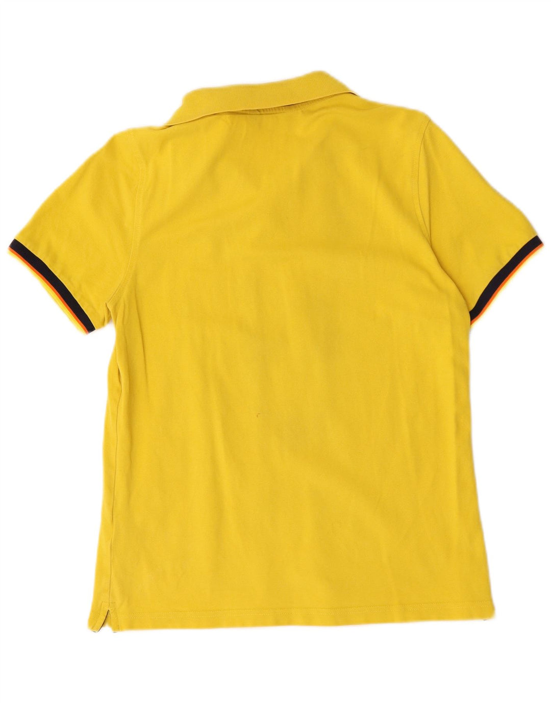 Camisa polo masculina K-Way algodão listrado amarelo médio