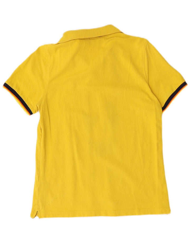 Camisa polo masculina K-Way algodão listrado amarelo médio