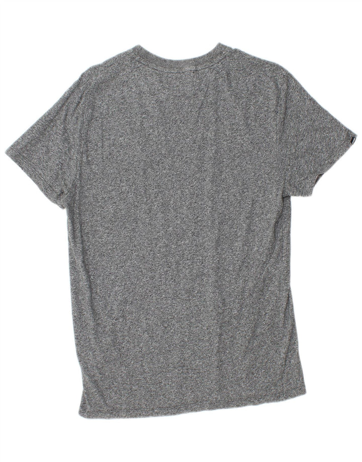 Camiseta masculina Superdry Top cinza médio algodão manchado
