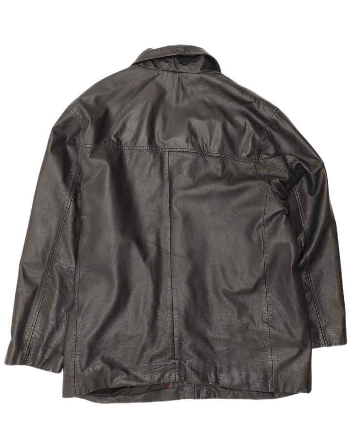 Jaqueta de couro masculina vintage UK 38 couro preto médio