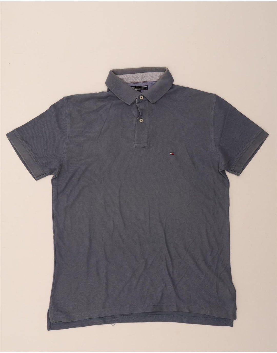 TOMMY HILFIGER Mens Polo Shirt XL Blue Cotton Vintage Tommy Hilfiger and Second-Hand Tommy Hilfiger from Messina Hembry 