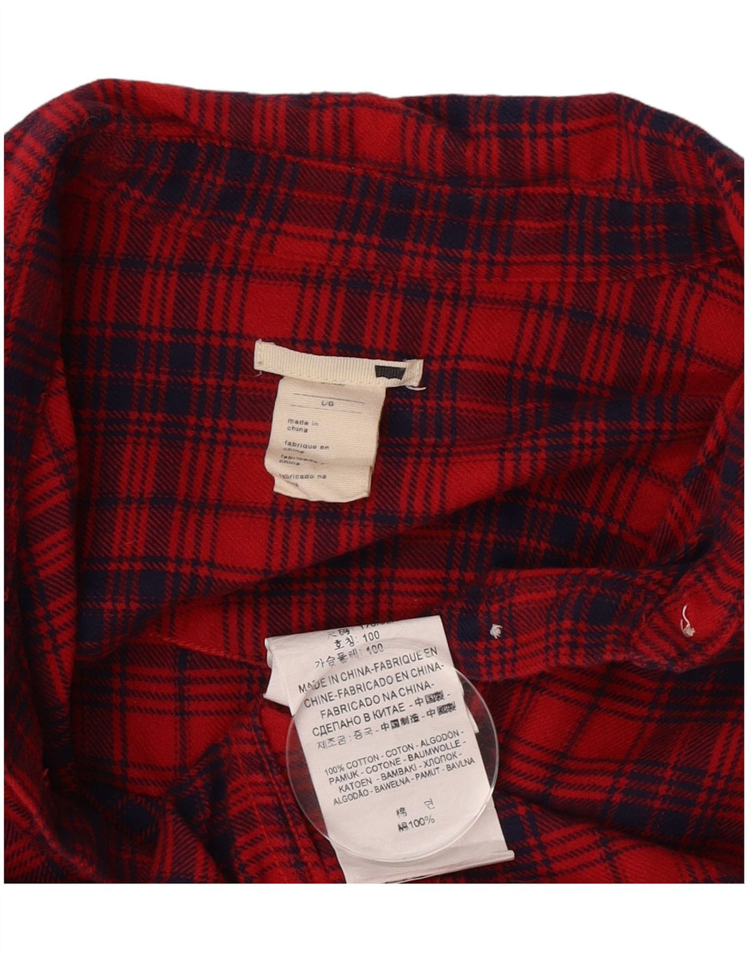 Camisa feminina de flanela Levi's Reino Unido 14 grande algodão xadrez vermelho
