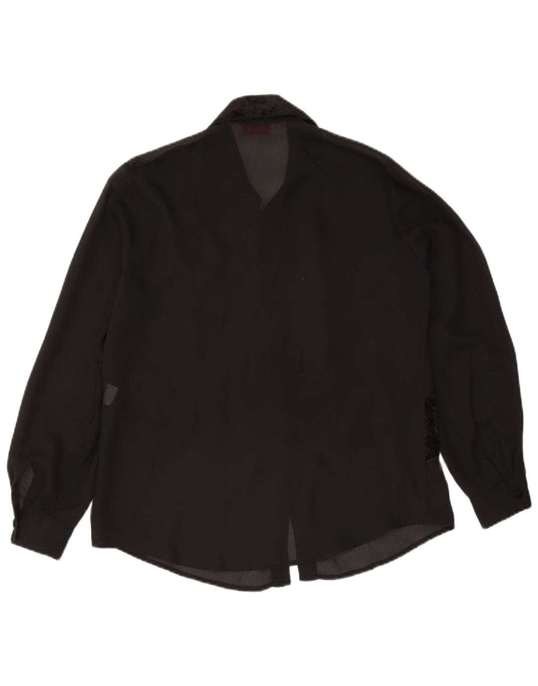 Blusa feminina vintage IT 46 poliéster listrado preto grande