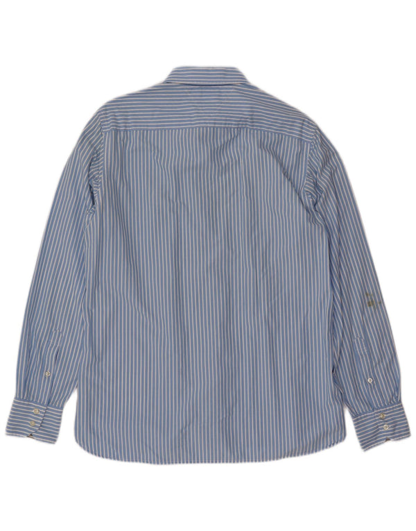 Camisa masculina TOMMY HILFIGER de algodão listrado azul médio