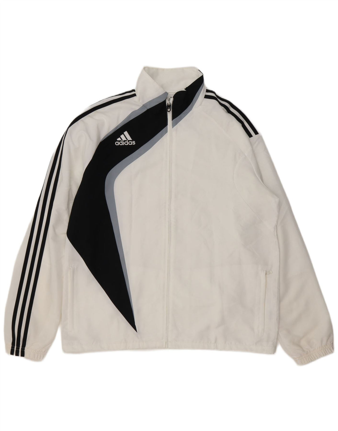 ADIDAS Mens Tracksuit Top Jacket UK 46/48 XL Branco Colourblock Poliéster