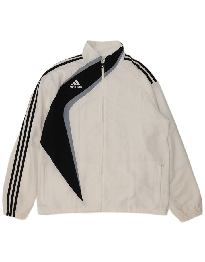 ADIDAS Mens Tracksuit Top Jacket UK 46/48 XL Branco Colourblock Poliéster