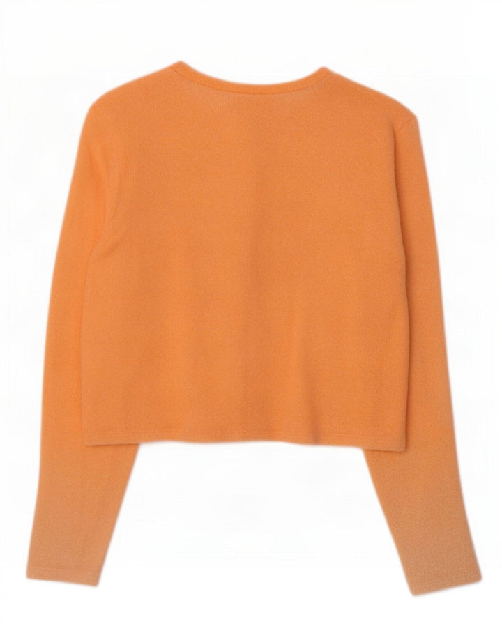 Zara Womens Crop Cardigan Top UK 12 Médio Laranja