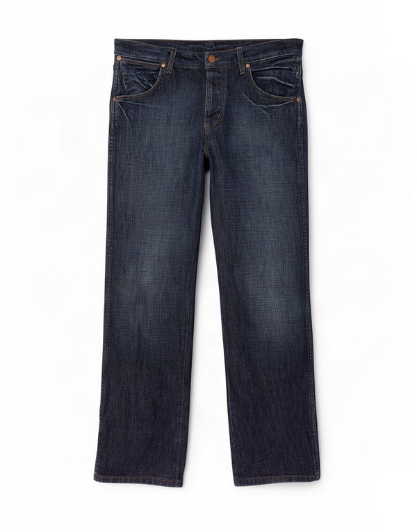 Wrangler feminino Kane Straight Jeans W30 L32 azul marinho algodão