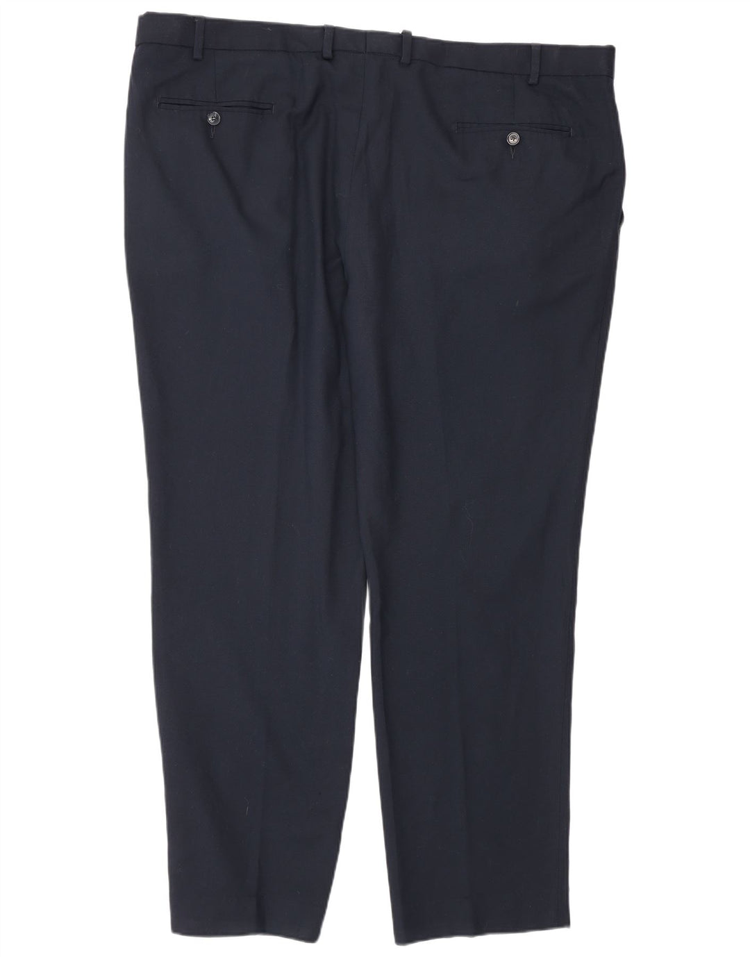 Calça masculina Marks & Spencer sob medida W44 L31 lã azul marinho