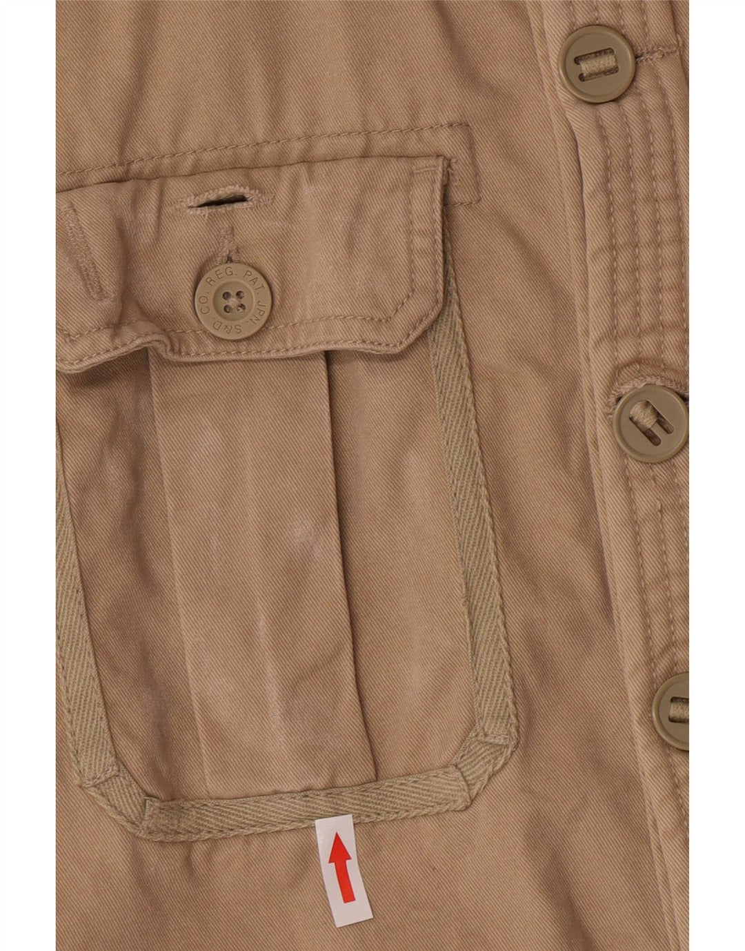 Camisa militar masculina Superdry grande algodão bege