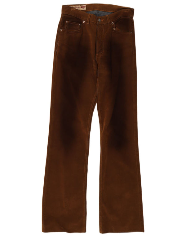 Marlboro Classics Calça feminina casual de ajuste regular W26 L30 algodão marrom