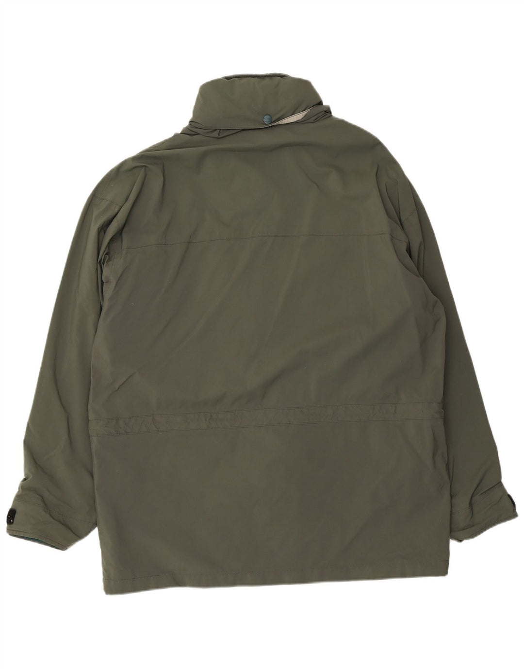 Jaqueta utilitária masculina L.L.Bean com capuz Reino Unido 40 grande cáqui nylon