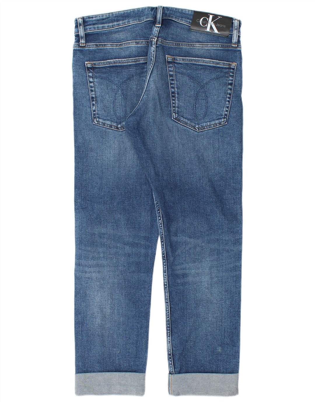 Calça jeans reta masculina Calvin Klein W32 L27 algodão azul