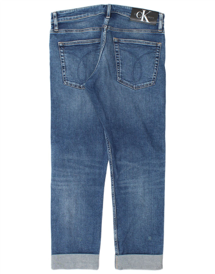 Calça jeans reta masculina Calvin Klein W32 L27 algodão azul