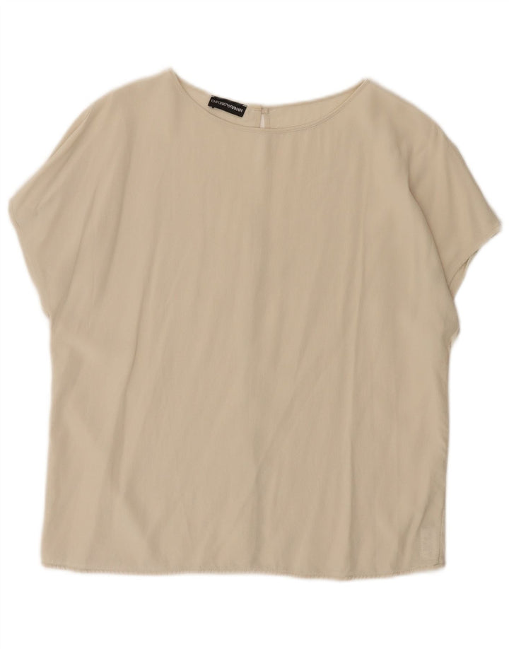 Blusa feminina Emporio Armani UK 14 médio bege