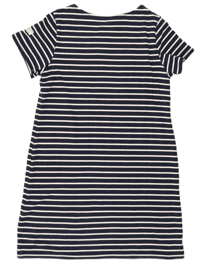 JOULES Vestido camiseta feminino UK 16 grande azul marinho listrado algodão náutico
