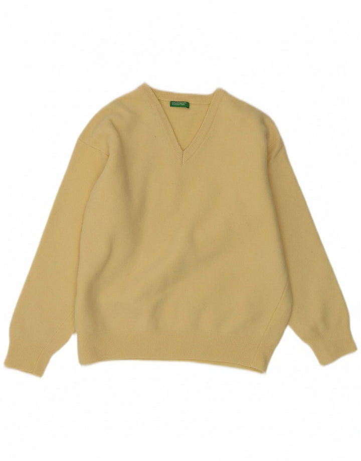 Suéter feminino BENETTON com decote em V 12-13 anos amarelo