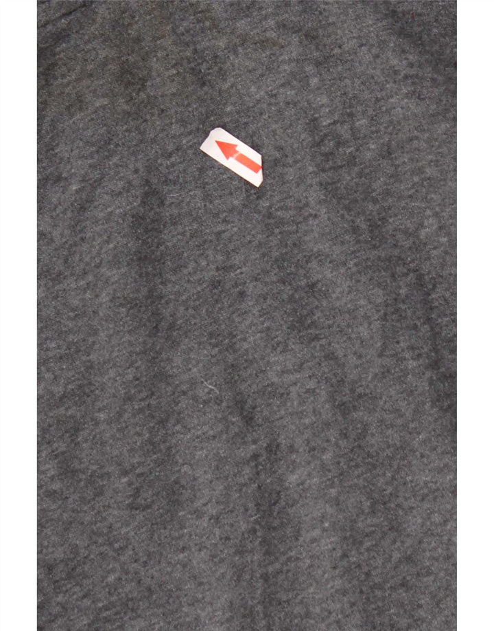 Adidas masculino zip moletom com capuz grande algodão cinza