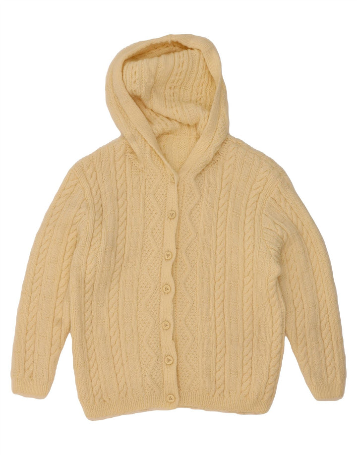 VINTAGE Womens Hooded Cardigan Sweater UK 20 2XL Beige Vintage Vintage and Second-Hand Vintage from Messina Hembry 
