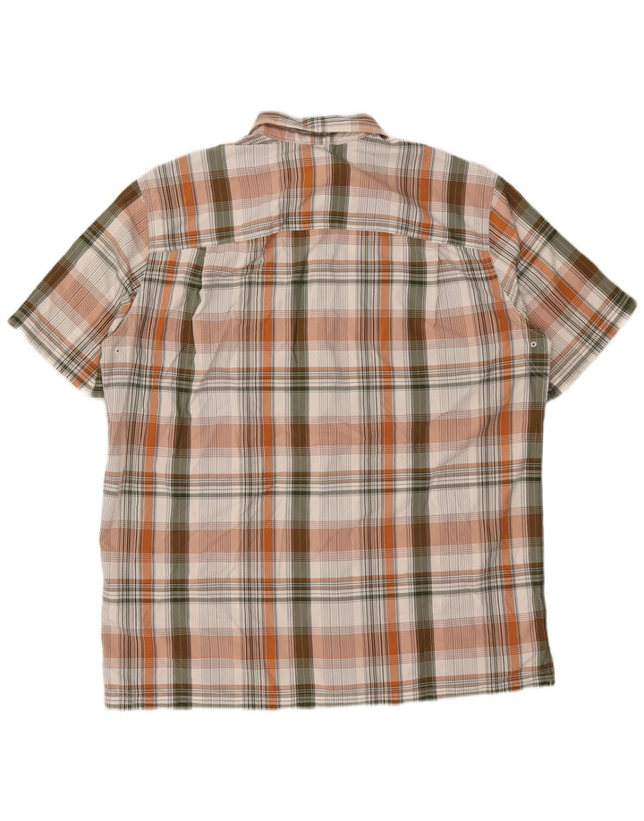 EDDIE BAUER Camisa masculina de manga curta XL poliéster xadrez multicolorido