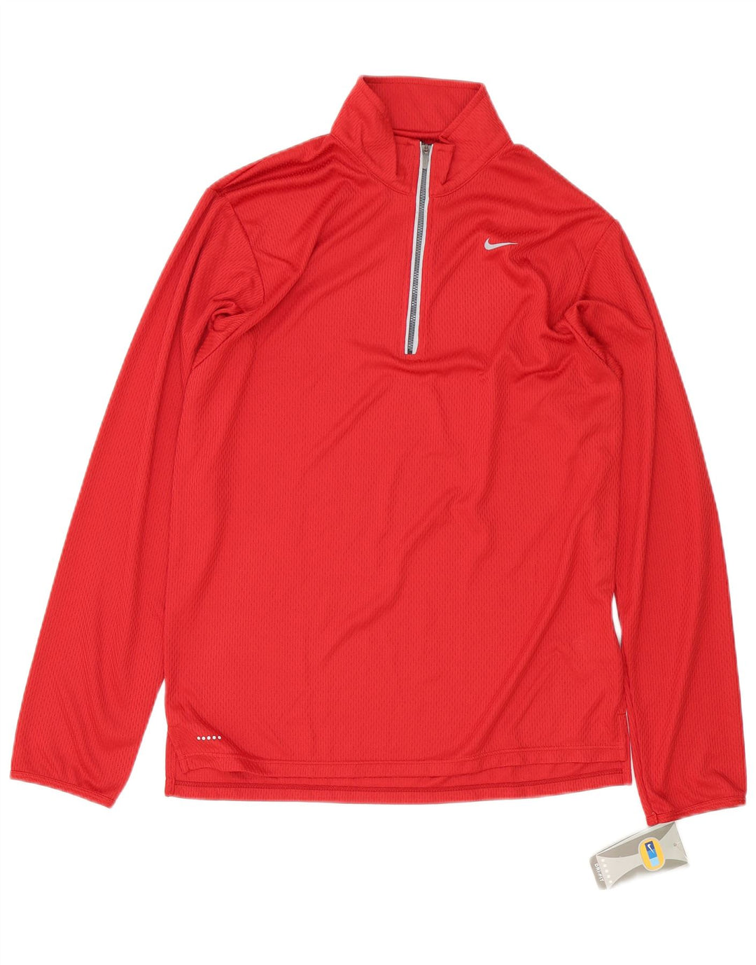 Nike Mens Zip Neck Pullover Treino Top UK 39/41 Médio Vermelho Poliéster