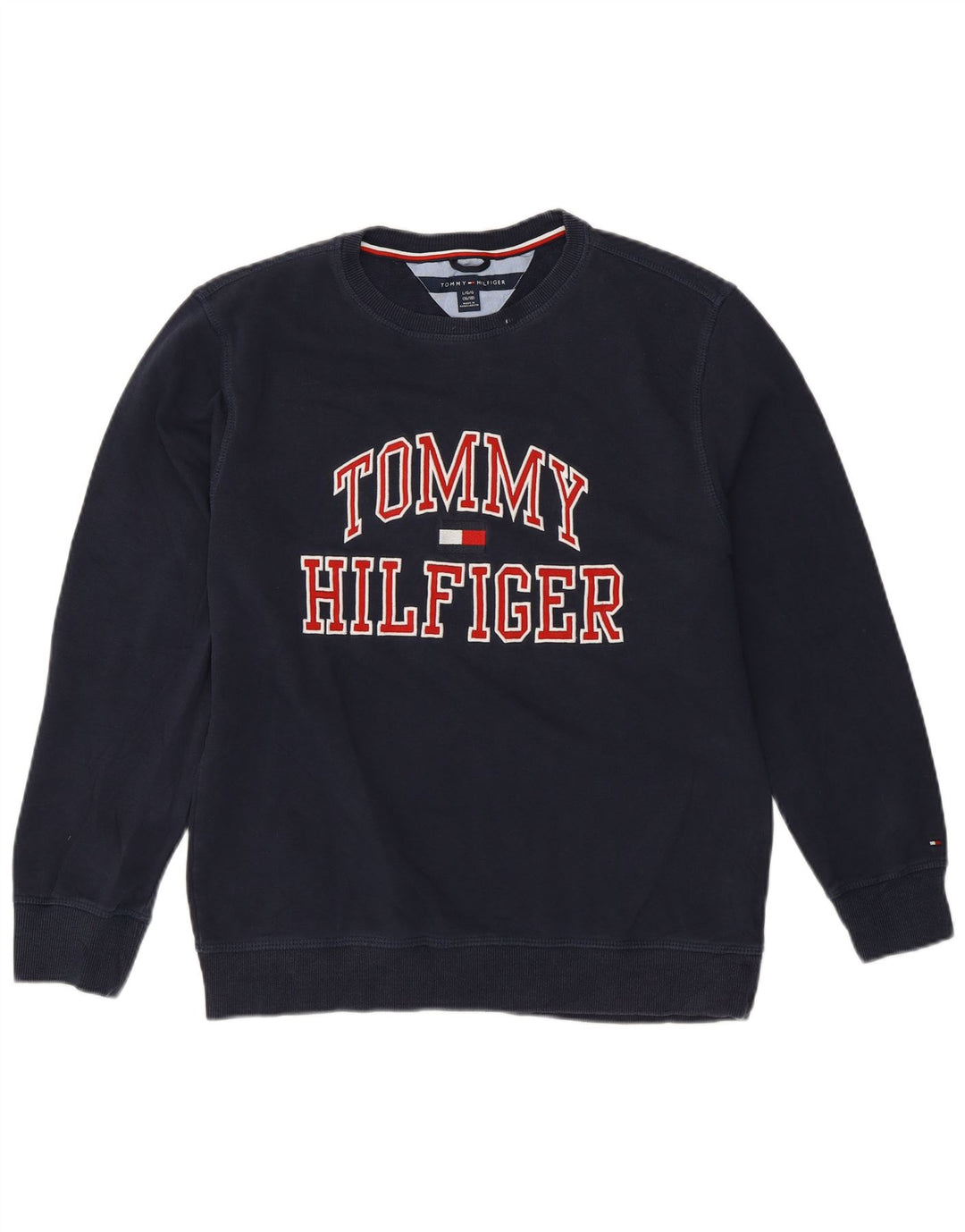 Tommy Hilfiger Meninos moletom gráfico jumper 15-16 anos grande azul marinho