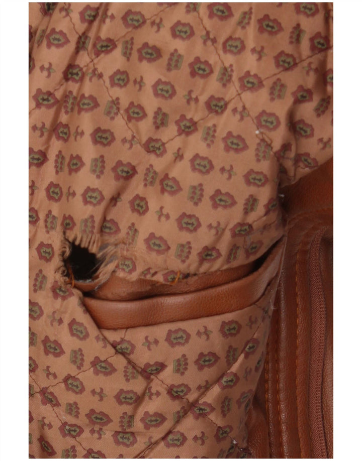 Jaqueta de couro masculina vintage UK 38 marrom médio