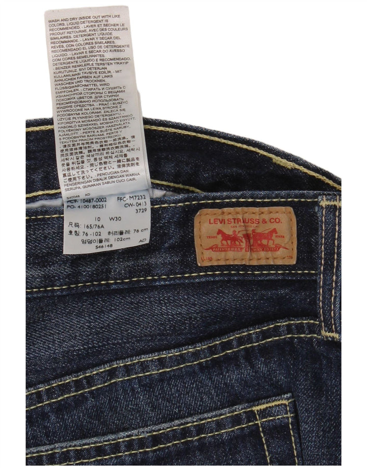 Shorts jeans feminino Levi's US 10 grande W34 algodão azul marinho