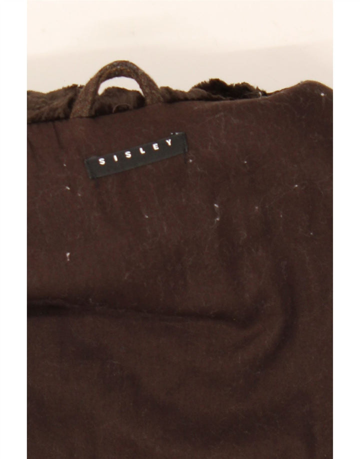 Sisley Masculino Pea Coat IT 50 Grande Listrado Marrom
