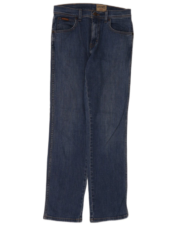 Wrangler Masculino Texas Stretch Straight Jeans W30 L32 Azul Algodão