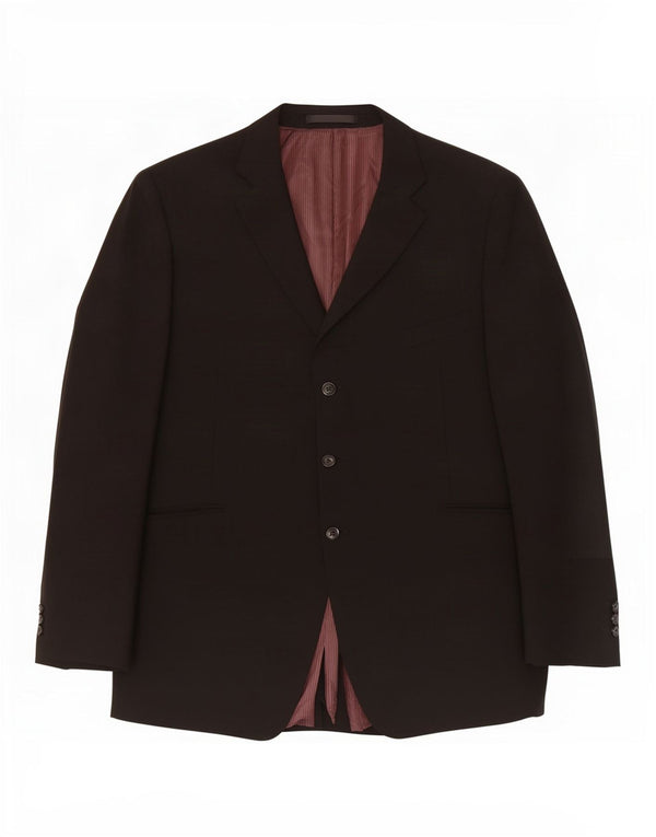 Jaqueta blazer masculina de 3 botões Marks & Spencer Reino Unido 50 3XL poliéster preto