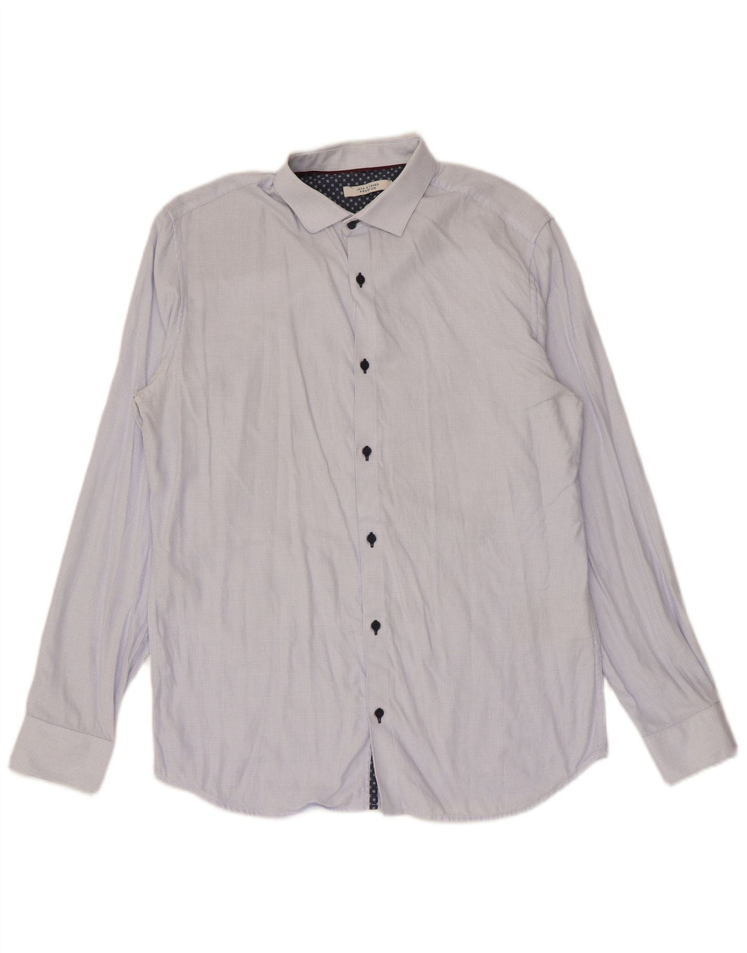 Camisa masculina Jack & Jones tamanho 42 grande algodão xadrez azul