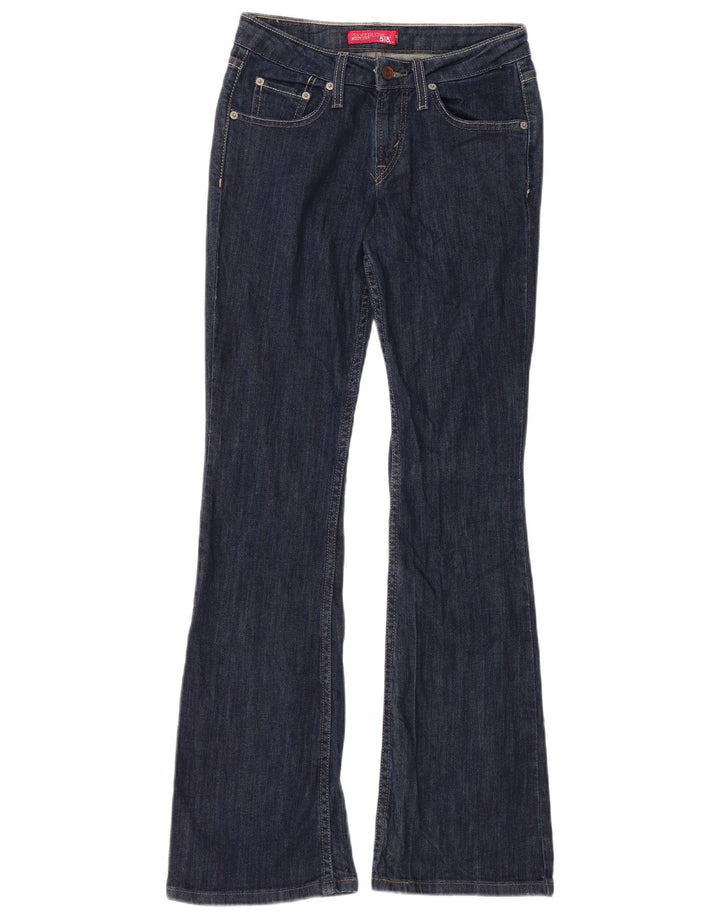 Jeans feminino Levi's 518 Super Low Bootcut US 3 pequeno W28 L31 azul marinho