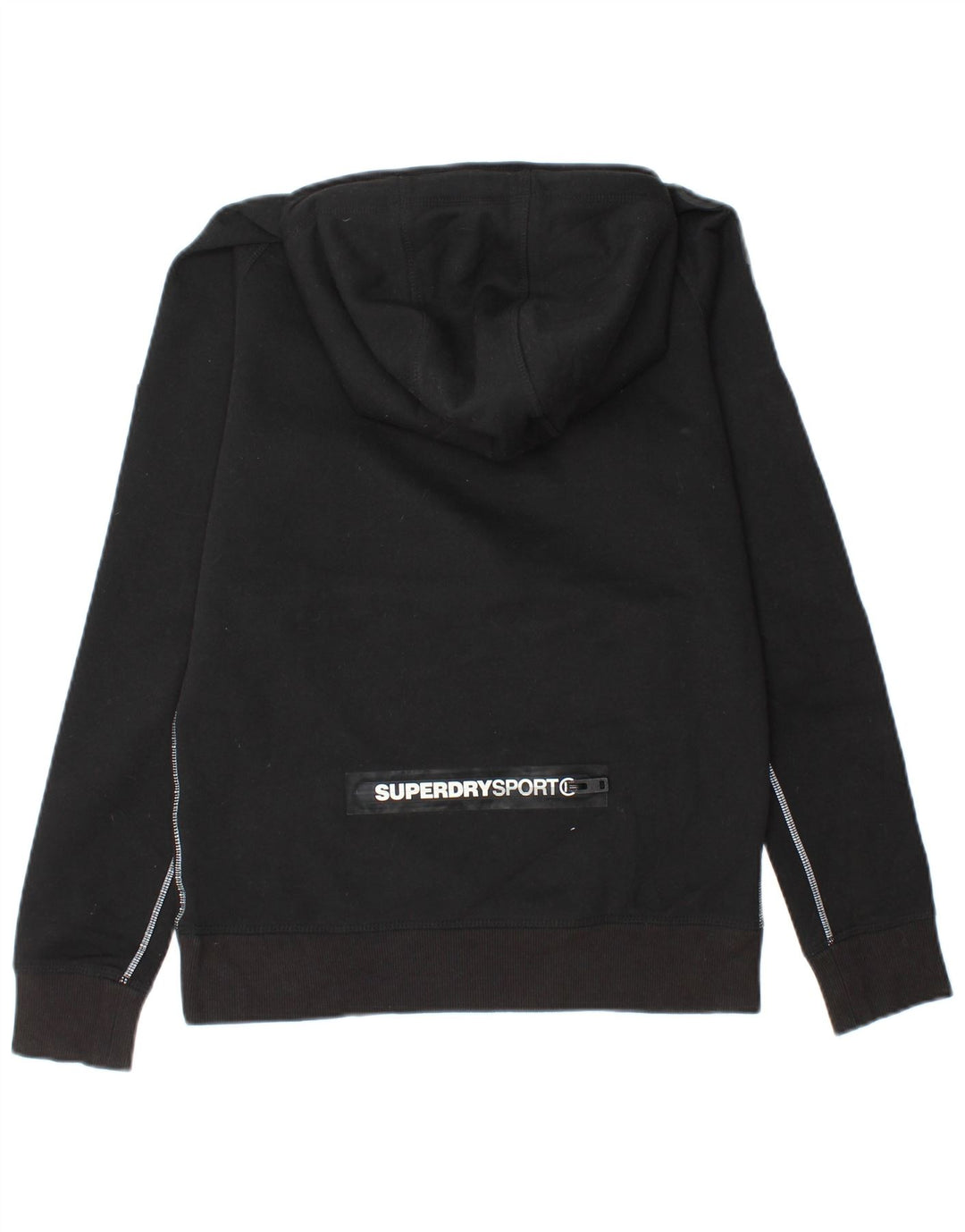 SUPERDRY moletom com capuz gráfico masculino médio preto poliéster