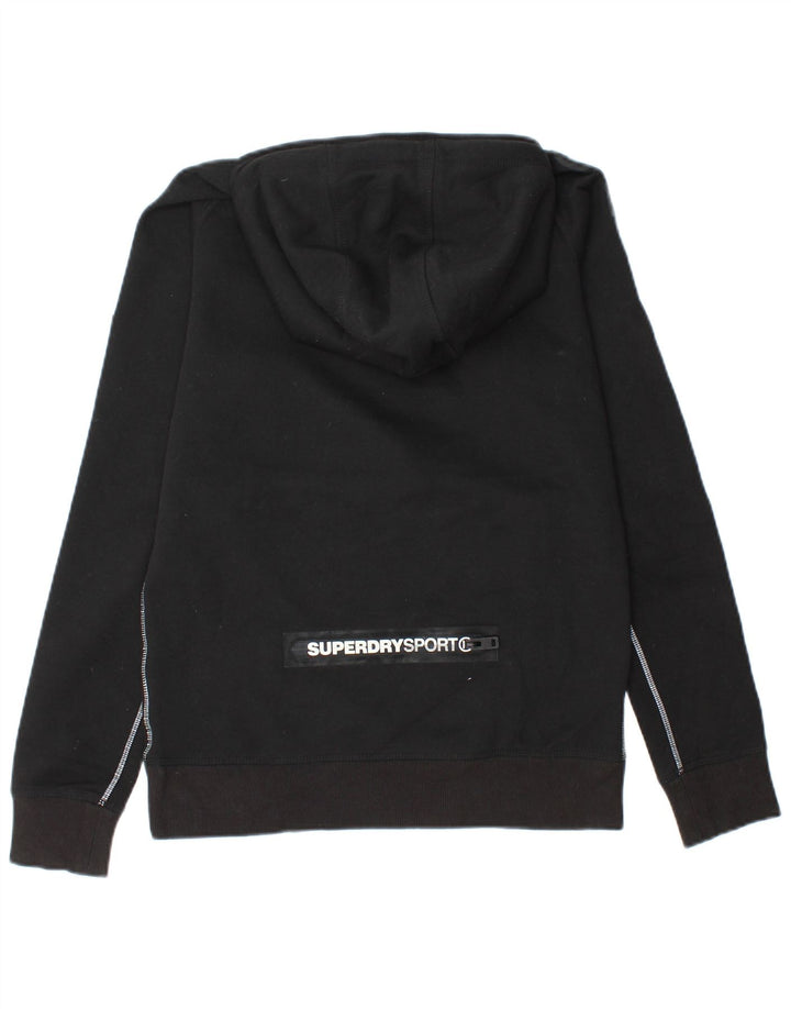SUPERDRY moletom com capuz gráfico masculino médio preto poliéster