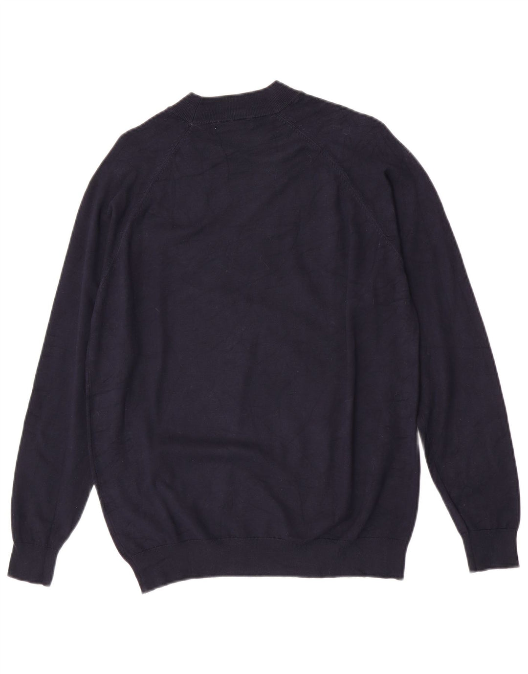 Zara Suéter masculino com gola redonda e viscose azul marinho médio