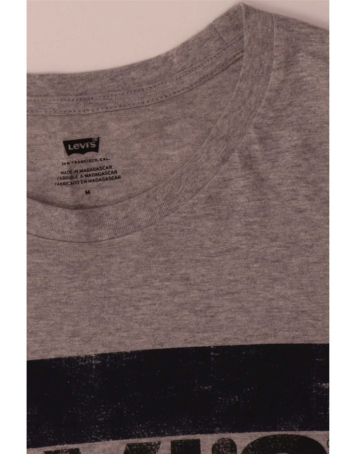 Camiseta masculina gráfica Levi's Top cinza médio algodão